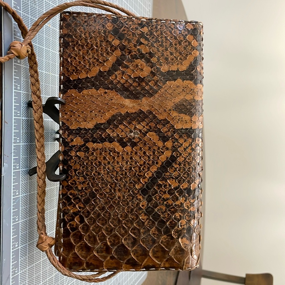 Hand made sneak skins leather bag